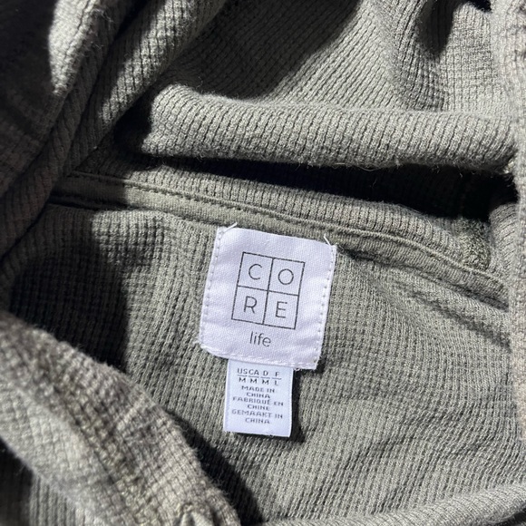 Core Life Green Waffle Thermal Hoodie UNISEX - Picture 5 of 6